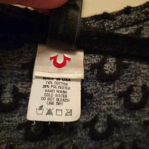 True Religion Womens Shorts Grey M Romper  All-Over Logo Print Pants - Picture 6 of 9